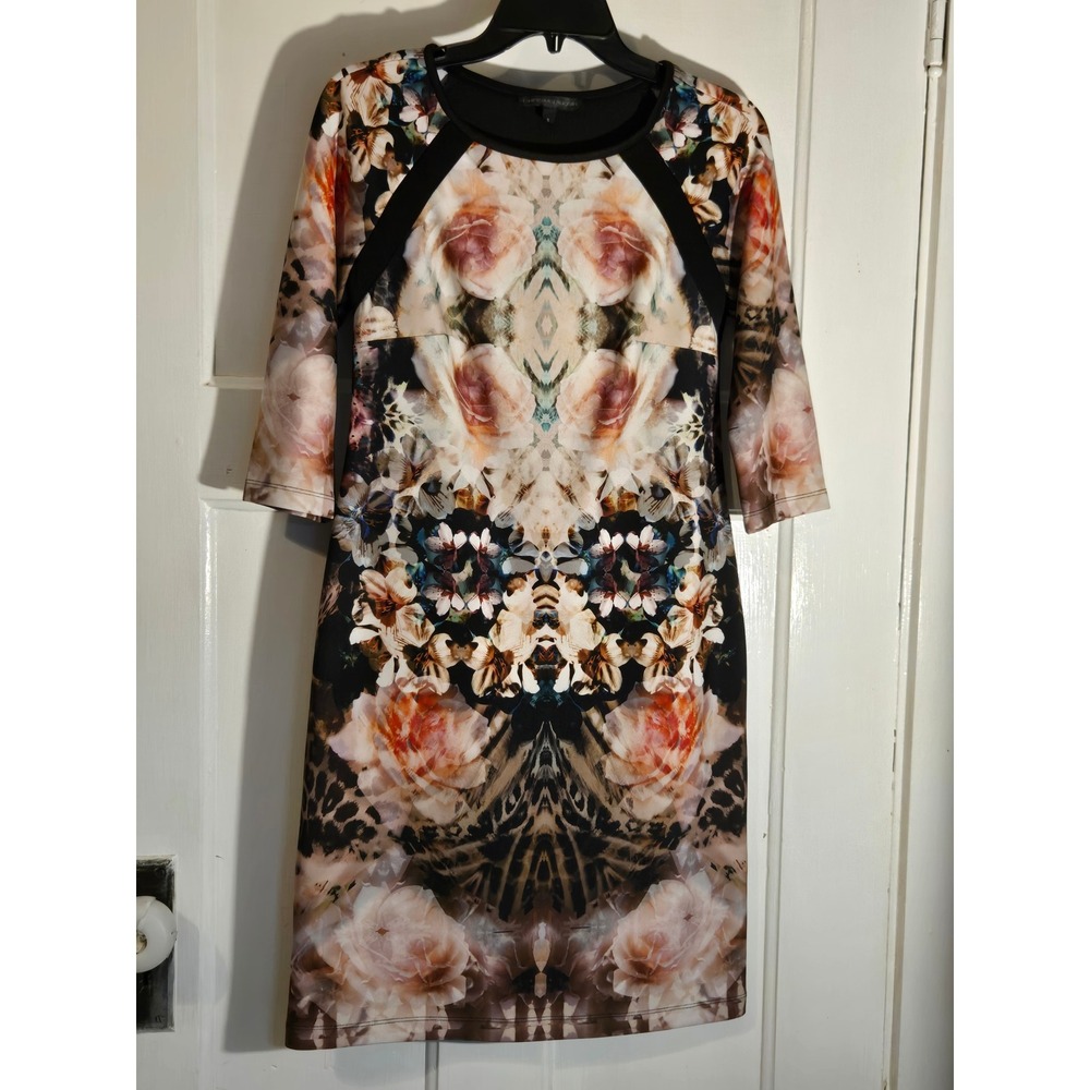 Chris McLaughlin Womens Kaleidoscope Floral Animal Print Sheath Dress Size 6